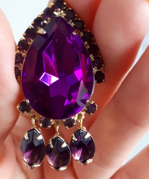 Vintage purple costume clip ons - Picture 4 of 7